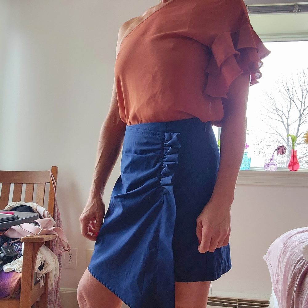 Sugar + Lipz Blue Ruffled Skirt